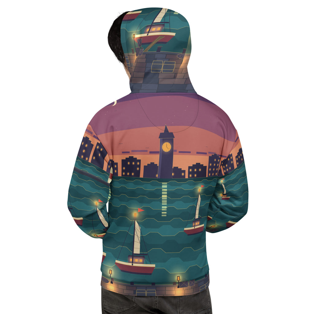 Lantern Harbour all-over print hoodie, view 2