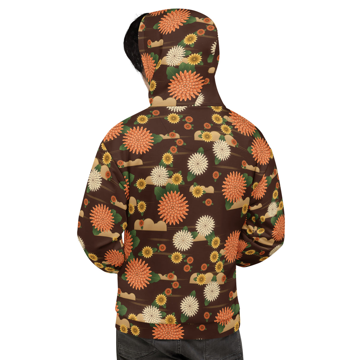 Chrysanthemum Kiku all-over print hoodie, view 1