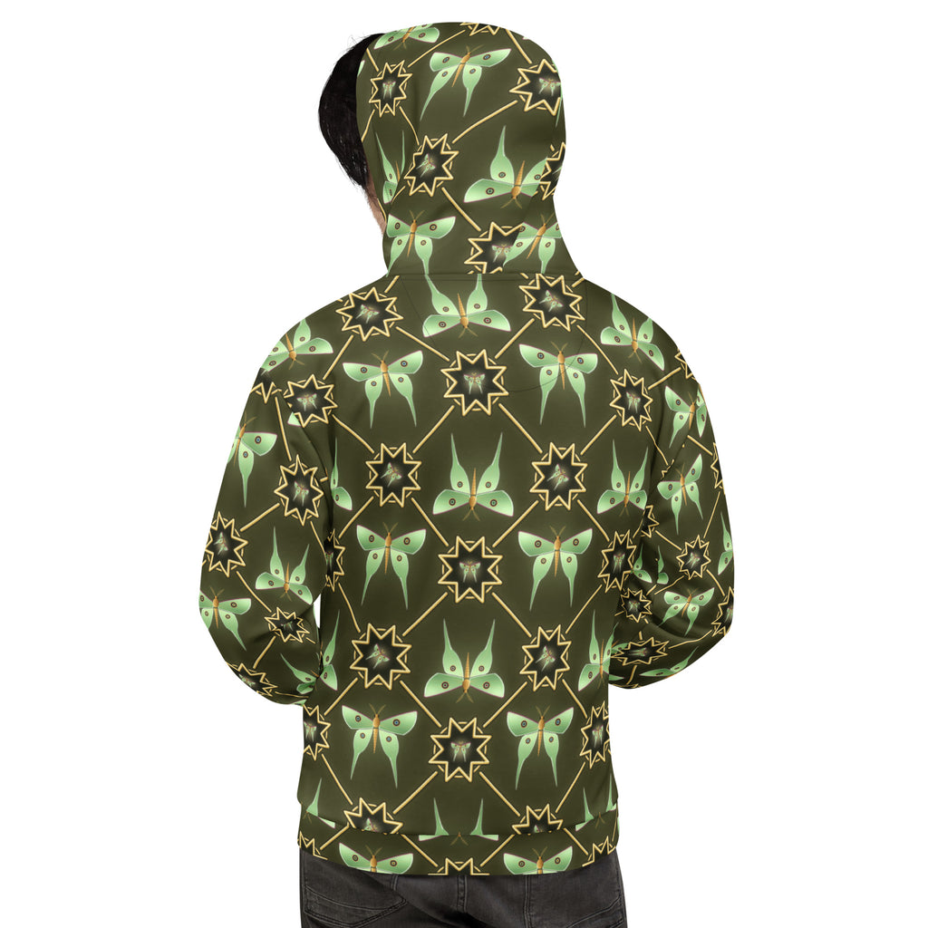 Moth Mandala all-over print hoodie, view 2