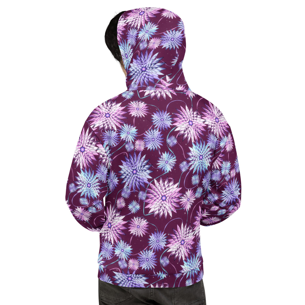 Cyber Bloom all-over print hoodie, view 2