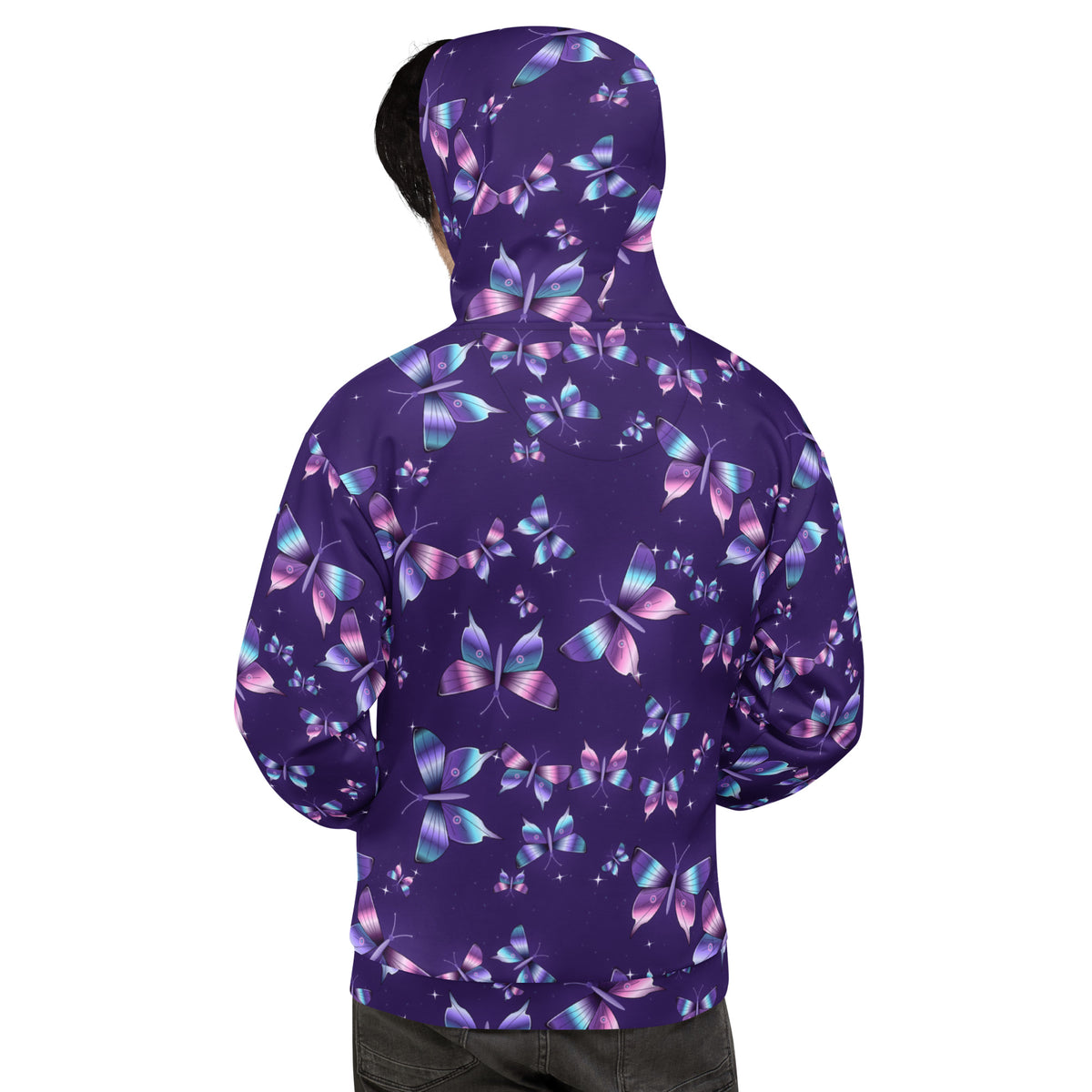 Chrome Butterflies all-over print hoodie, view 1