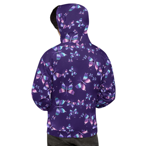 Chrome Butterflies all-over print hoodie, view 1