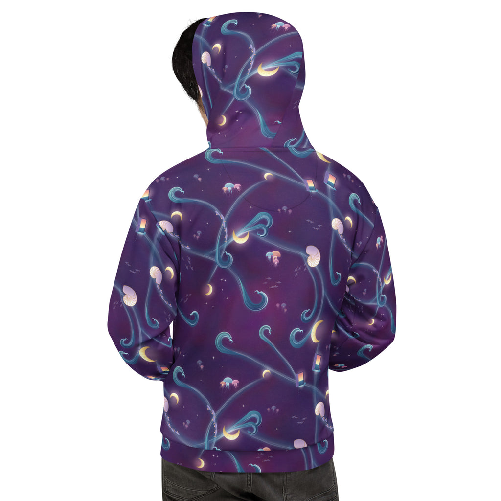 Dream Tide all-over print hoodie, view 1