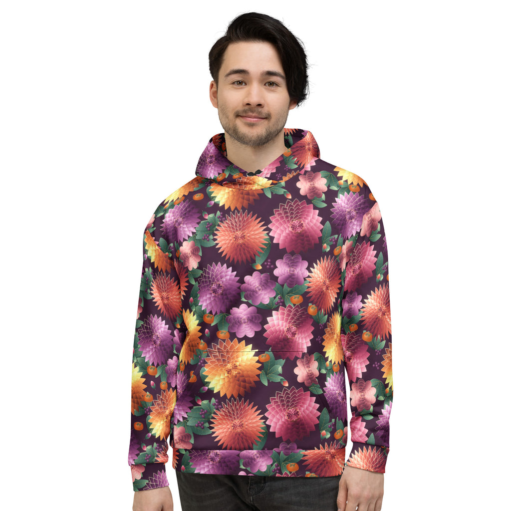 Plum Noir all-over print hoodie, view 3