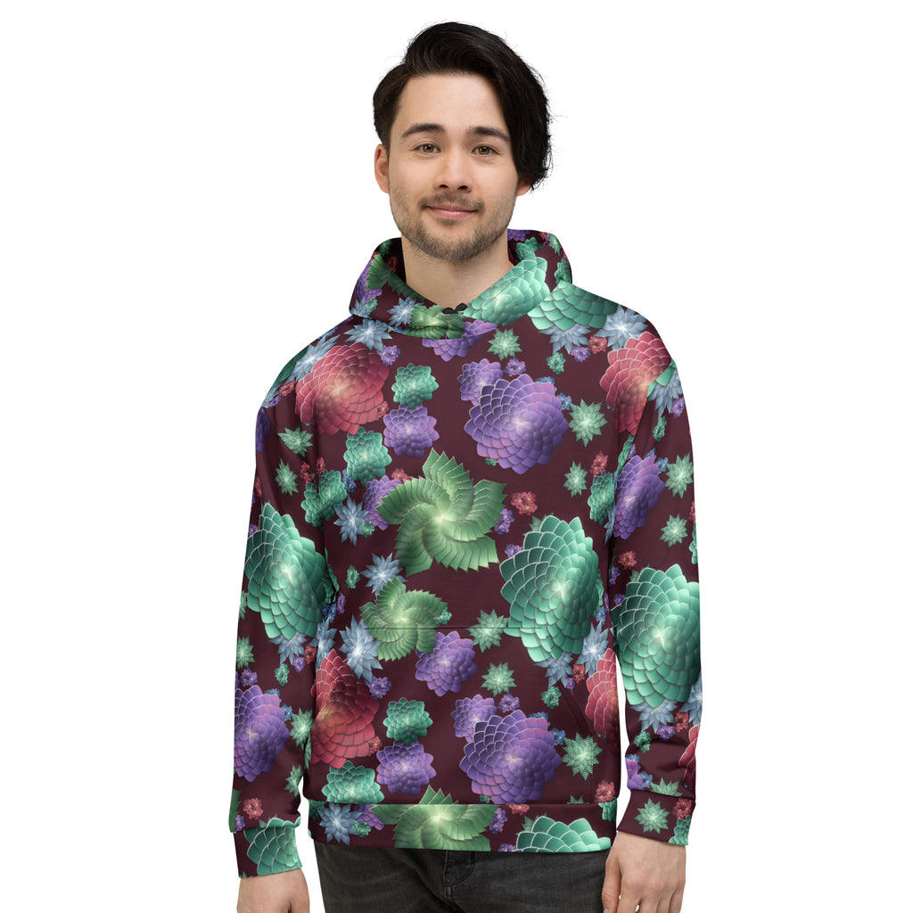 Succulent Noir all-over print hoodie, view 3