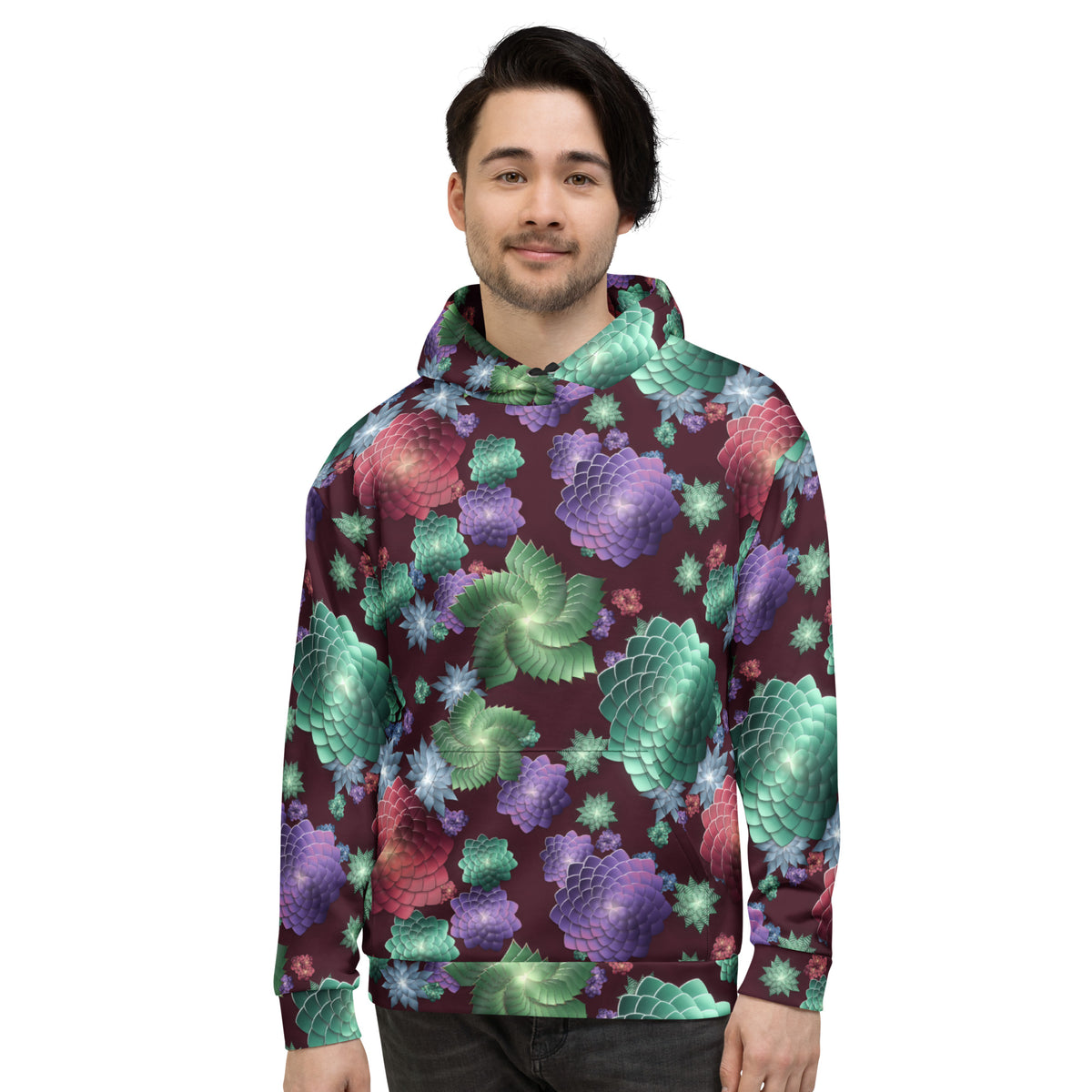 Succulent Noir all-over print hoodie, view 3