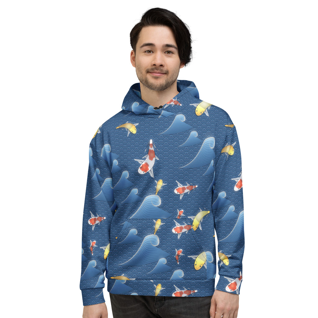 Koi Seigaiha all-over print hoodie, view 3