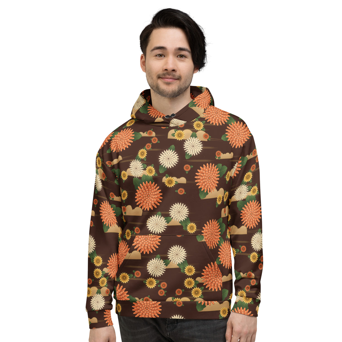 Chrysanthemum Kiku all-over print hoodie, view 3