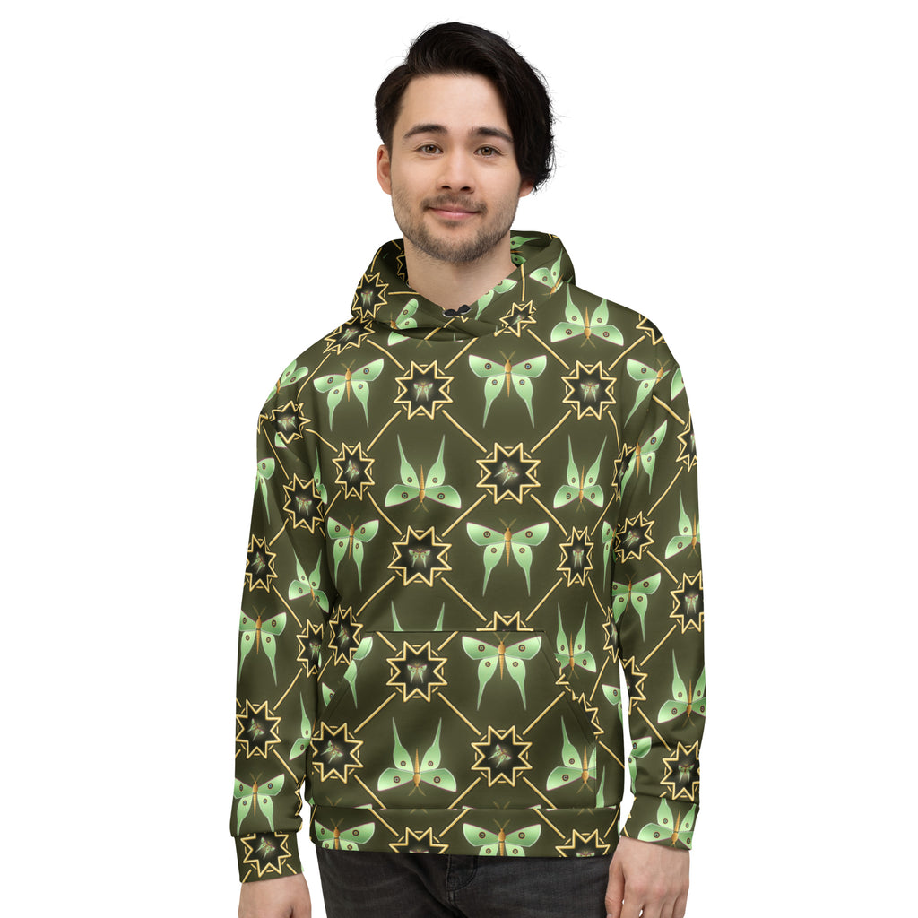 Moth Mandala all-over print hoodie, view 3