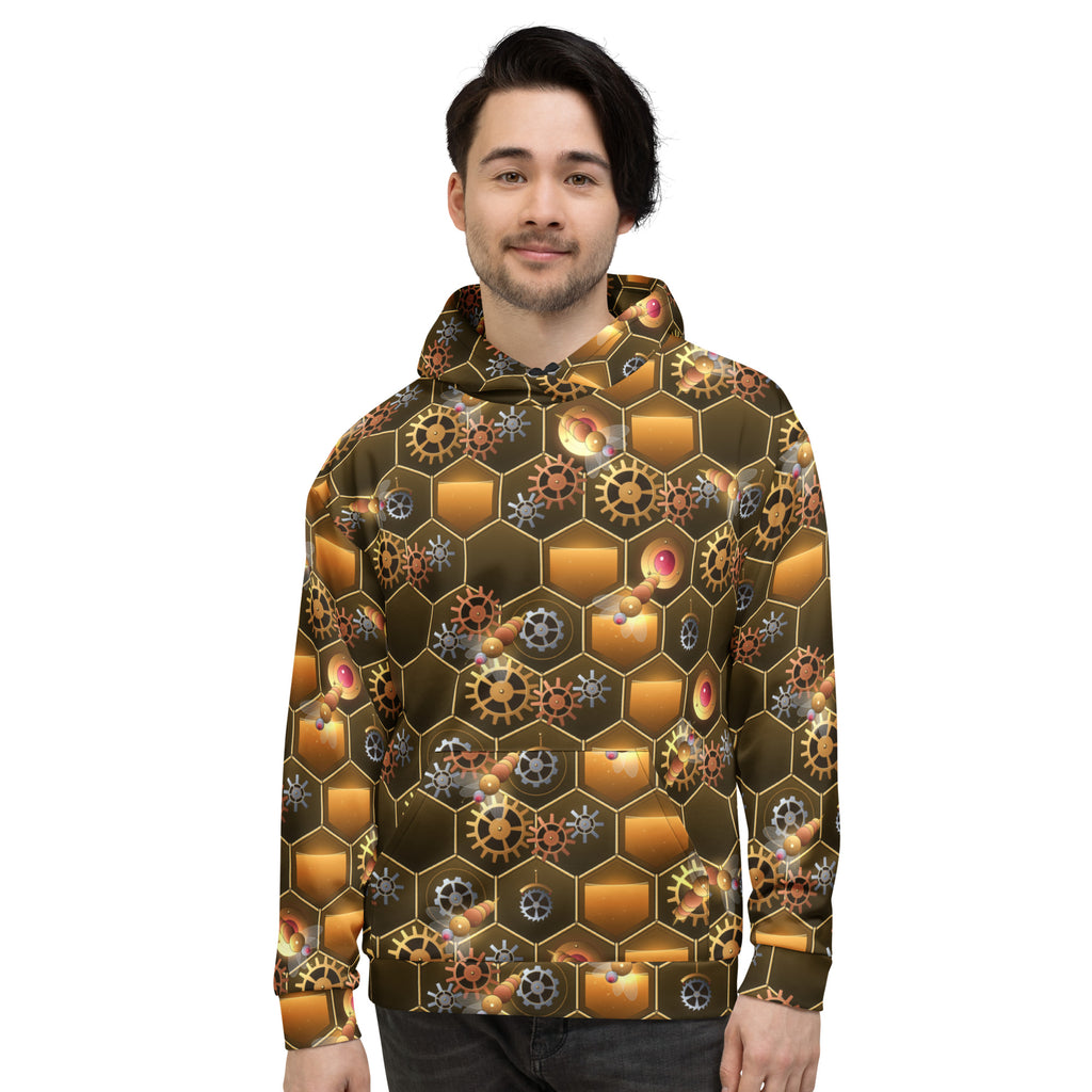 Clockwork Hive all-over print hoodie, view 3