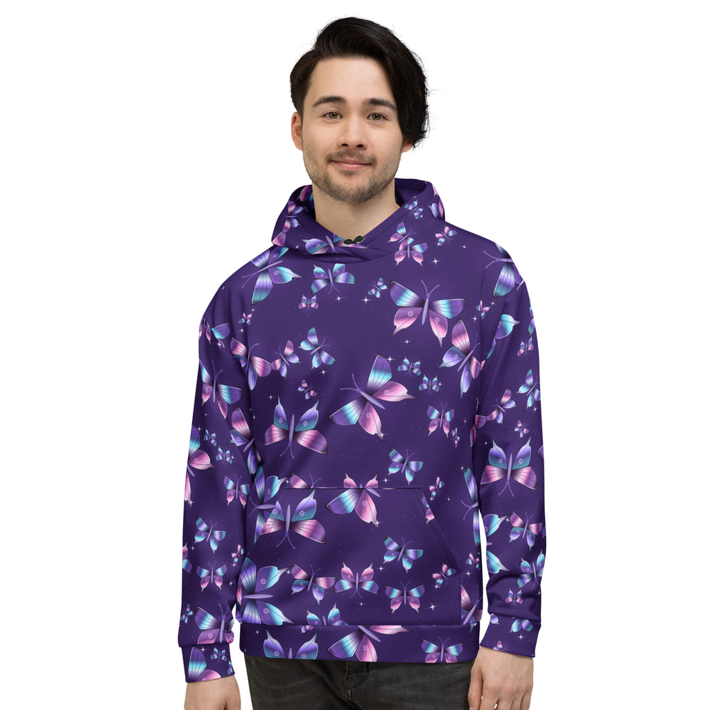 Chrome Butterflies all-over print hoodie, view 3