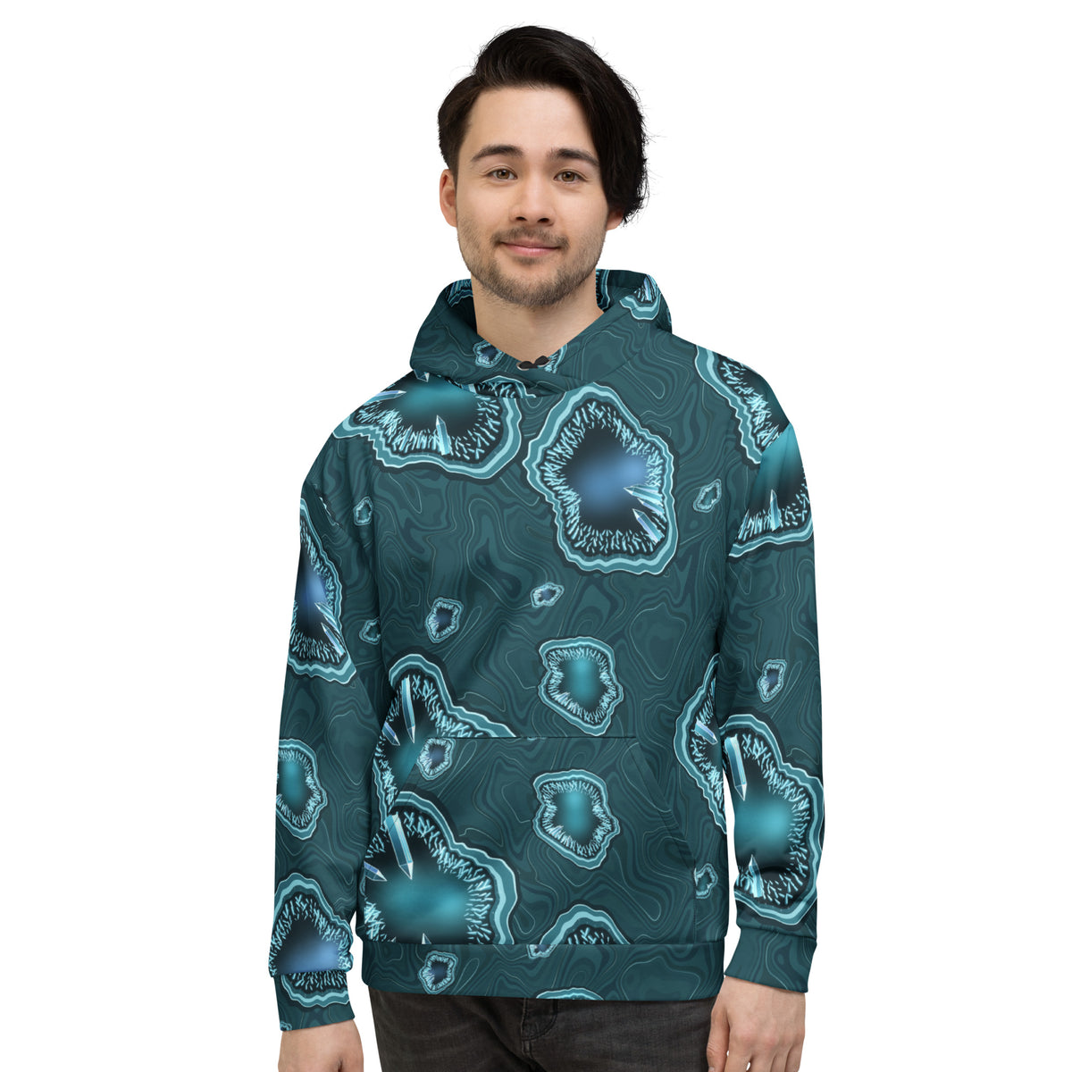Frost Geode all-over print hoodie, view 3