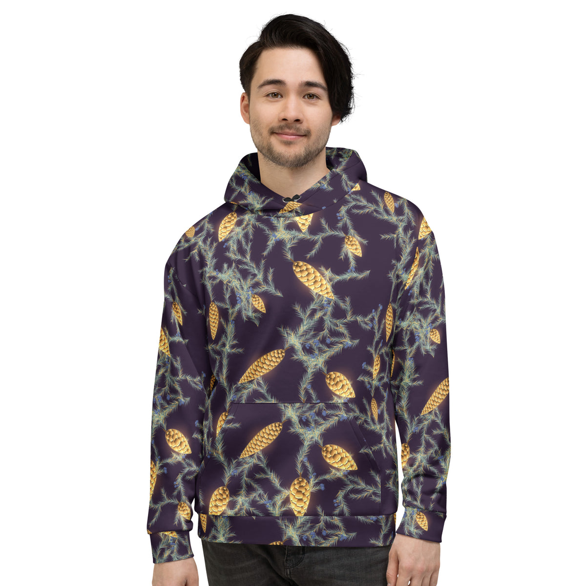 Gilded Evergreen all-over print hoodie, view 3