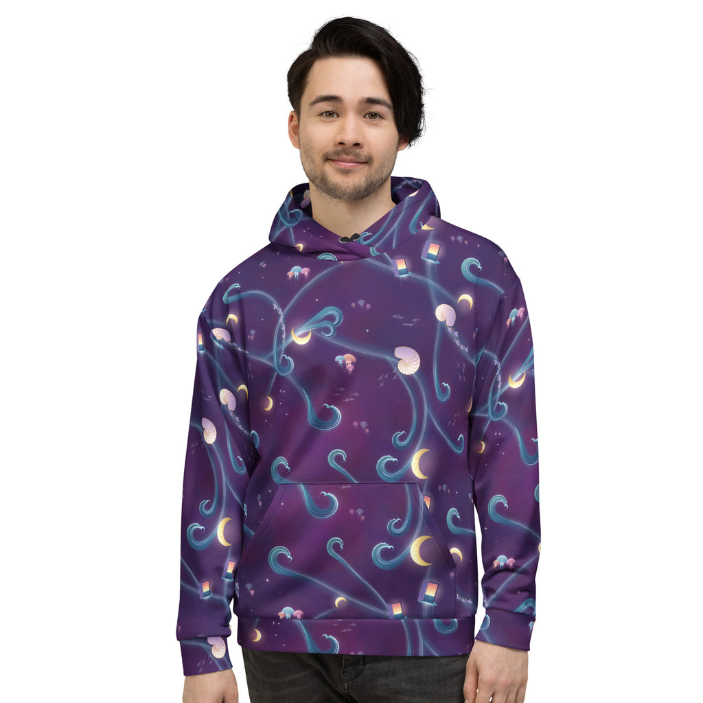 Dream Tide all-over print hoodie, view 3