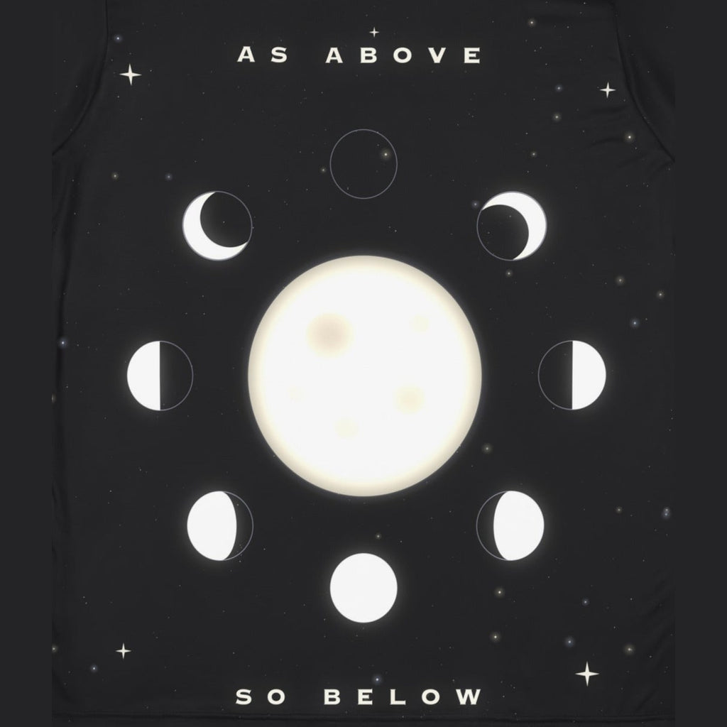 As Above, So Below all-over print tee, print close-up