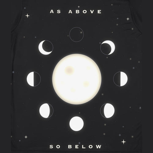 As Above, So Below all-over print tee, print close-up