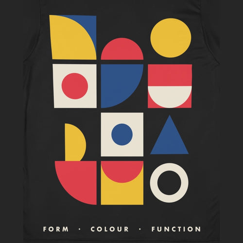 Bauhaus Blocks all-over print tee, print close-up