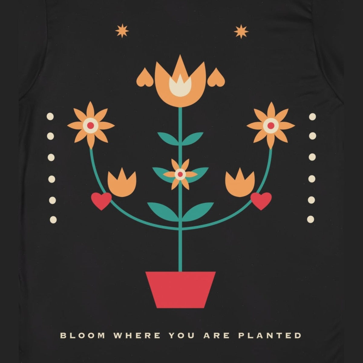 Folk Bloom all-over print tee, print close-up