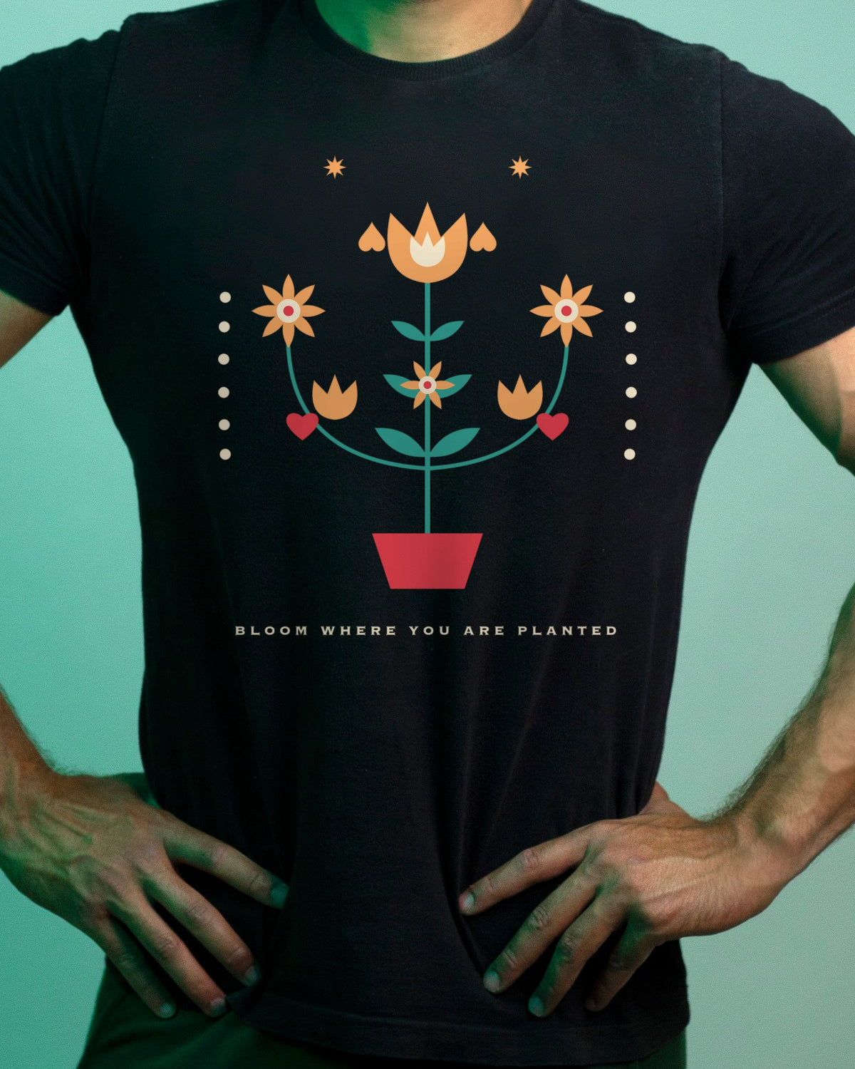 Folk Bloom graphic tee, view 4