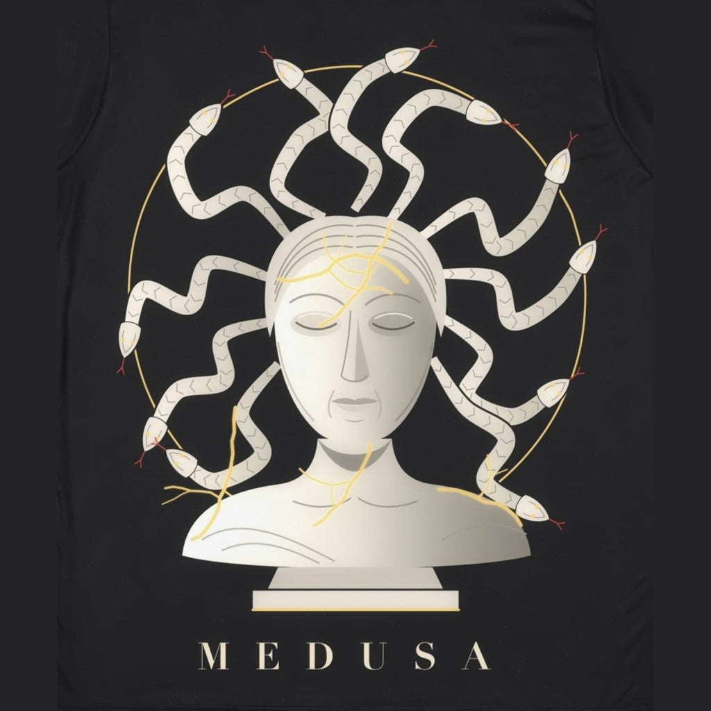 Kintsugi Medusa all-over print tee, print close-up