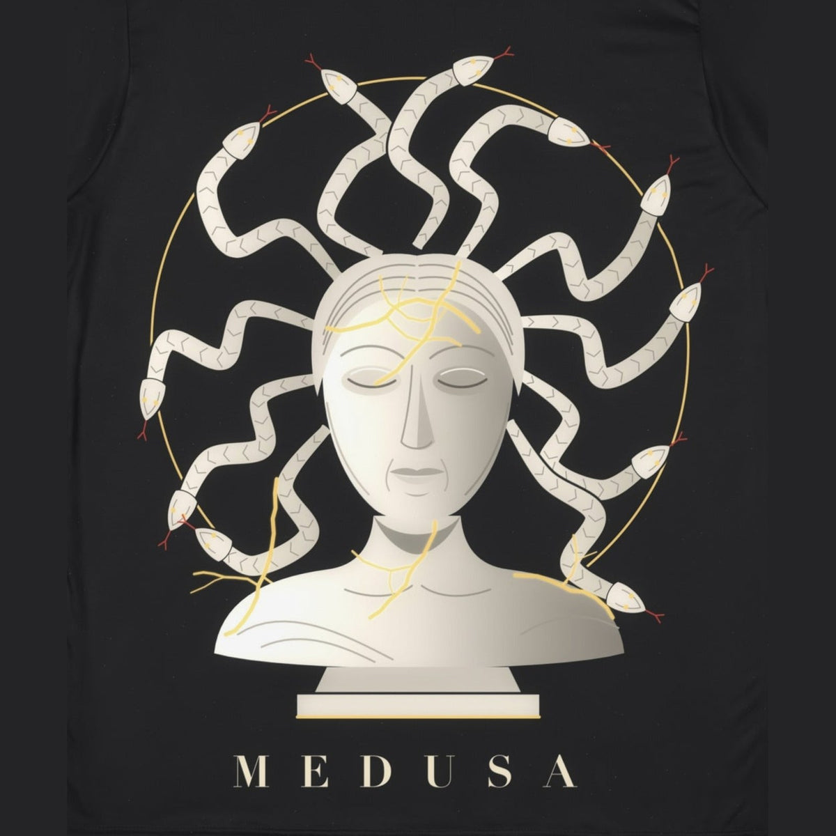 Kintsugi Medusa all-over print tee, print close-up