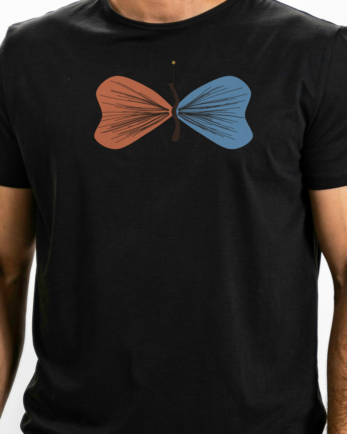 Model photo of the Star Butterfly Tee: illustrative, print shown at actual size