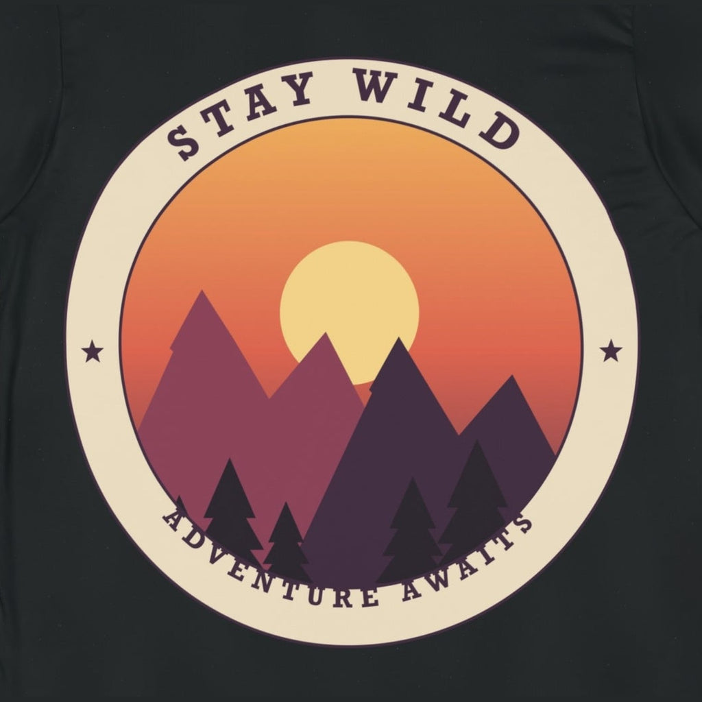 Stay Wild all-over print tee, print close-up