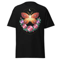 Moth and Rose graphic tee in Black, original art by AuraCanvas