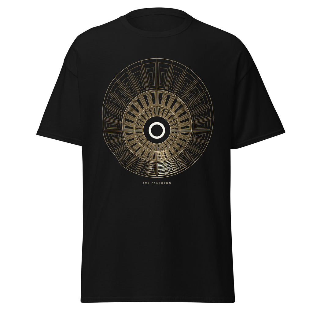 The Pantheon graphic tee in Black, original art by AuraCanvas