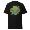 The Peacock's Crown graphic tee in Black, original art by AuraCanvas
