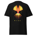 Phoenix Rising graphic tee in Black, original art by AuraCanvas