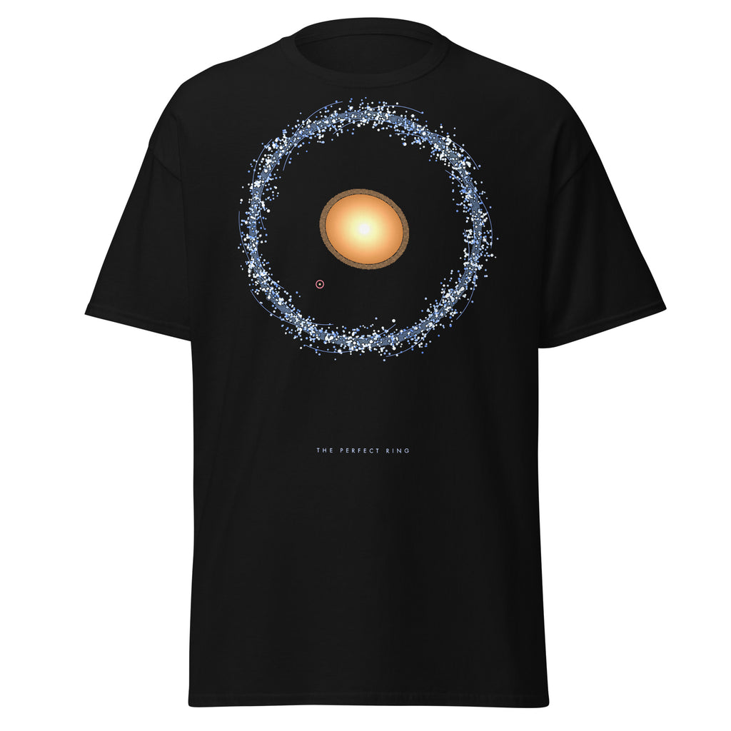 The Perfect Ring graphic tee in Black, original art by AuraCanvas