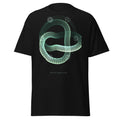 Kelvin's Vortex Atoms graphic tee in Black, original art by AuraCanvas