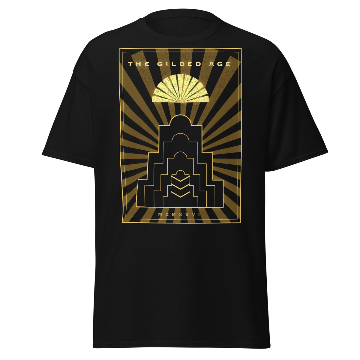 Gilded Age graphic tee in Black, original art by AuraCanvas