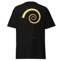 The Cochlea graphic tee in Black, original art by AuraCanvas