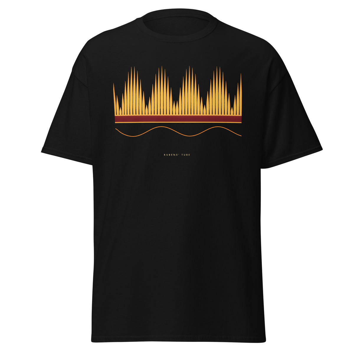 Rubens' Tube graphic tee in Black, original art by AuraCanvas