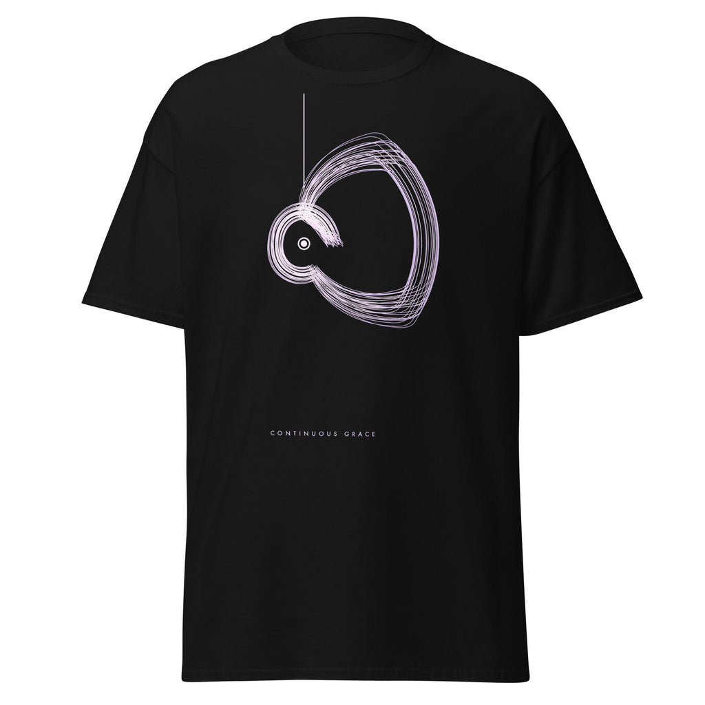 Continuous Grace graphic tee in Black, original art by AuraCanvas