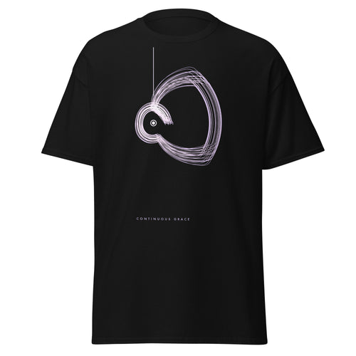 Continuous Grace graphic tee in Black, original art by AuraCanvas
