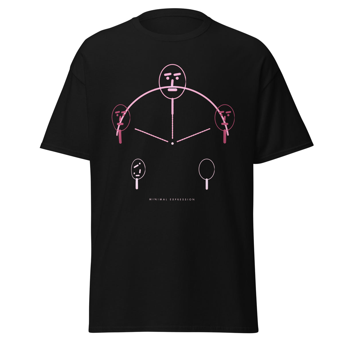 Minimal Expression graphic tee in Black, original art by AuraCanvas