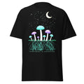 Moonlit Mycelium graphic tee in Black, original art by AuraCanvas