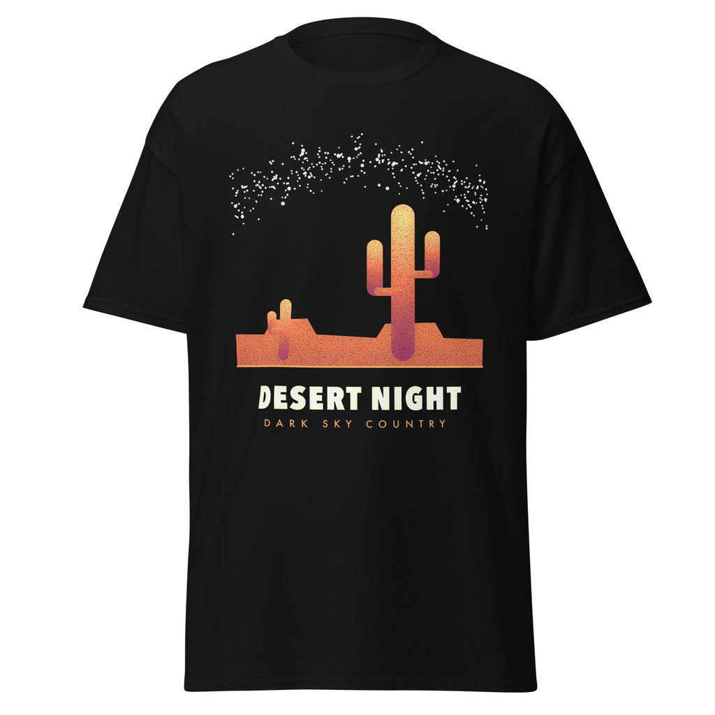 Desert Night graphic tee in Black, original art by AuraCanvas