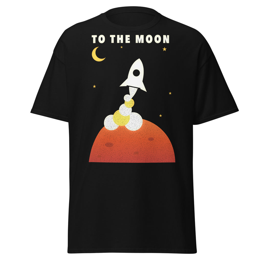 To the Moon graphic tee in Black, original art by AuraCanvas