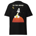 To the Moon graphic tee in Black, original art by AuraCanvas