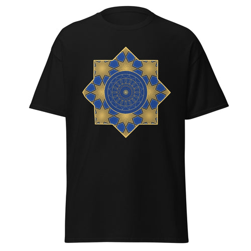 Alhambra Star graphic tee in Black, original art by AuraCanvas