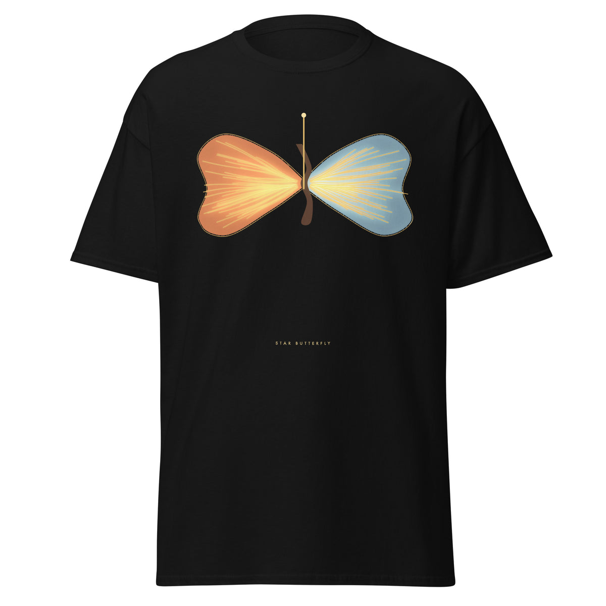 Star Butterfly graphic tee in Black, original art by AuraCanvas