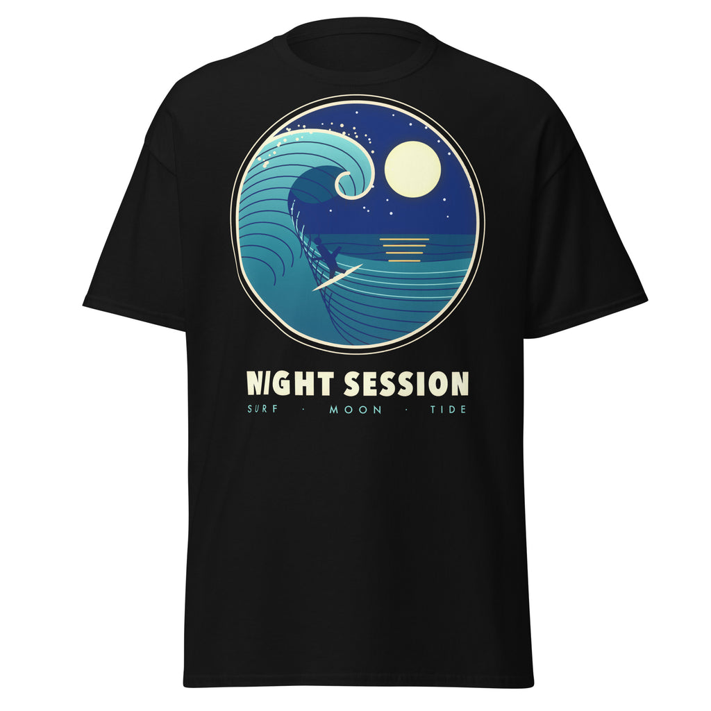 Night Session graphic tee in Black, original art by AuraCanvas