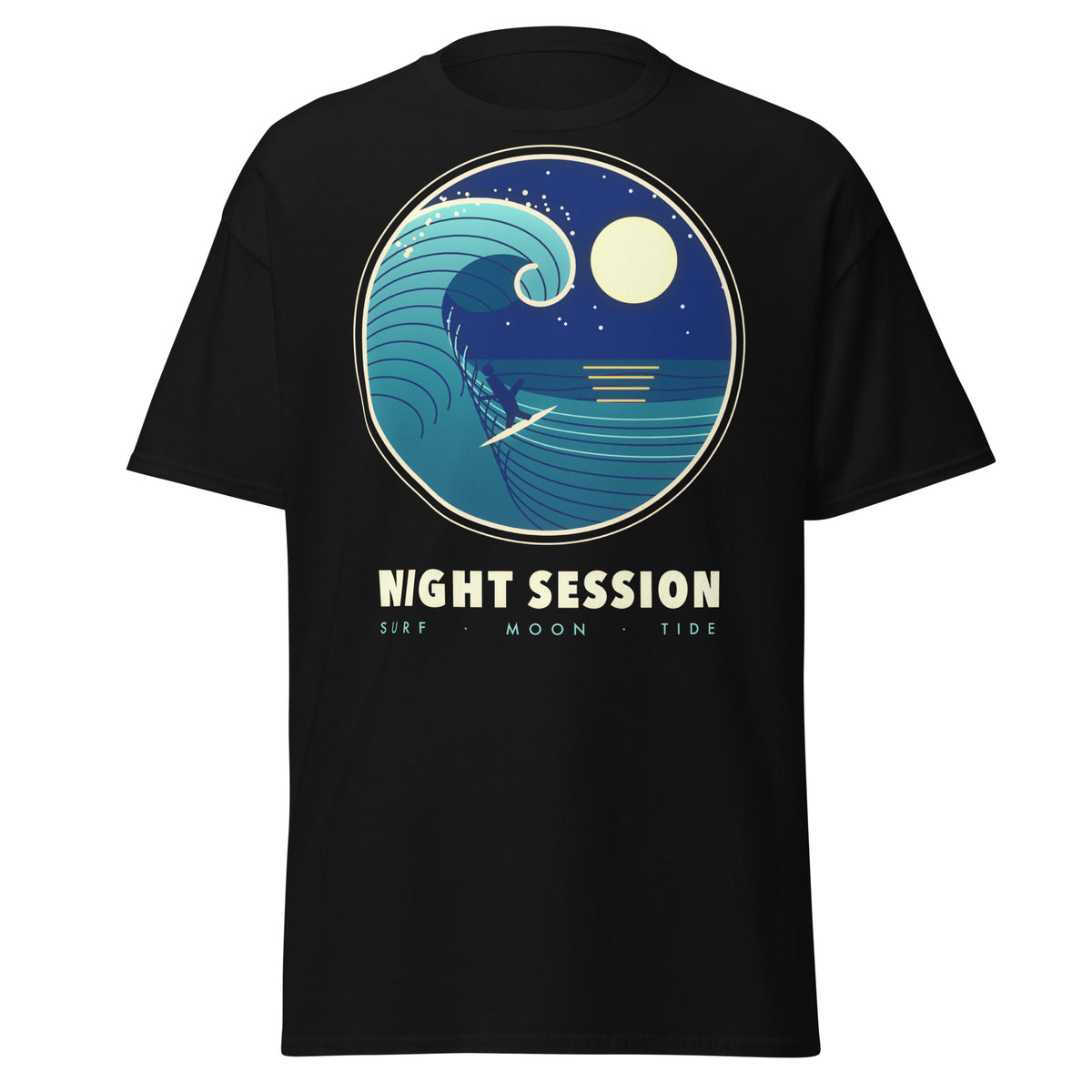 Night Session graphic tee in Black, original art by AuraCanvas