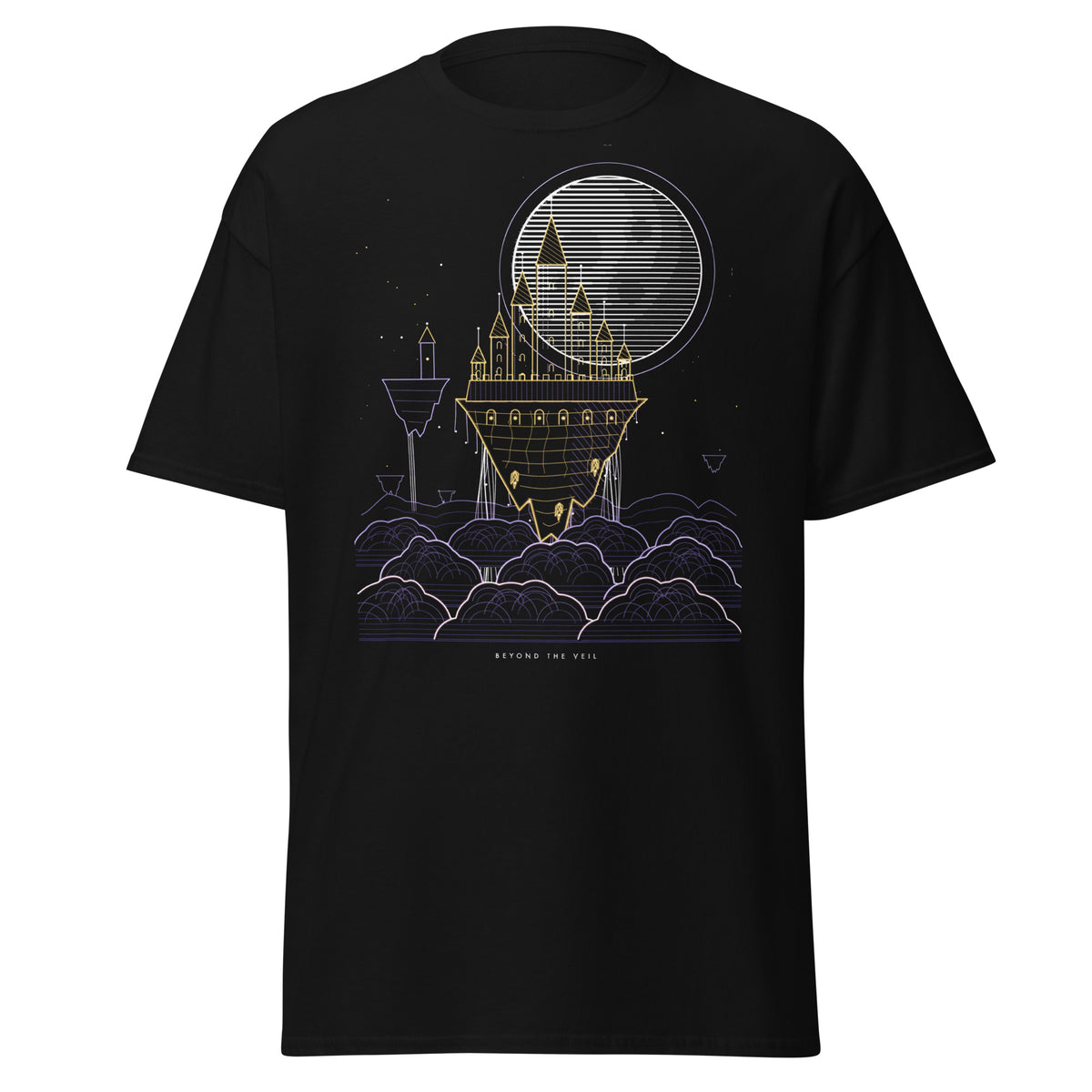 Beyond the Veil graphic tee in Black, original art by AuraCanvas
