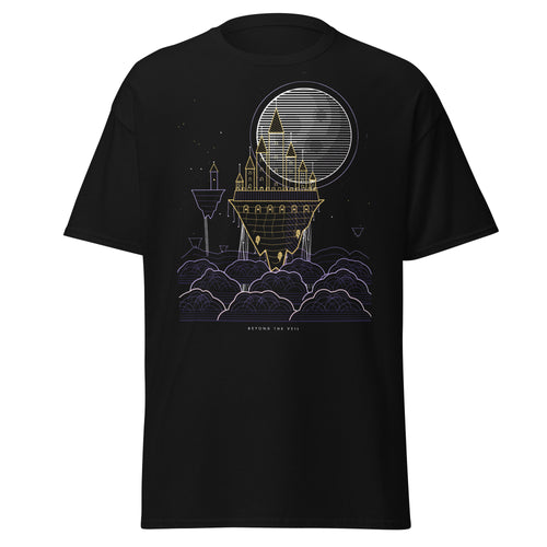 Beyond the Veil graphic tee in Black, original art by AuraCanvas