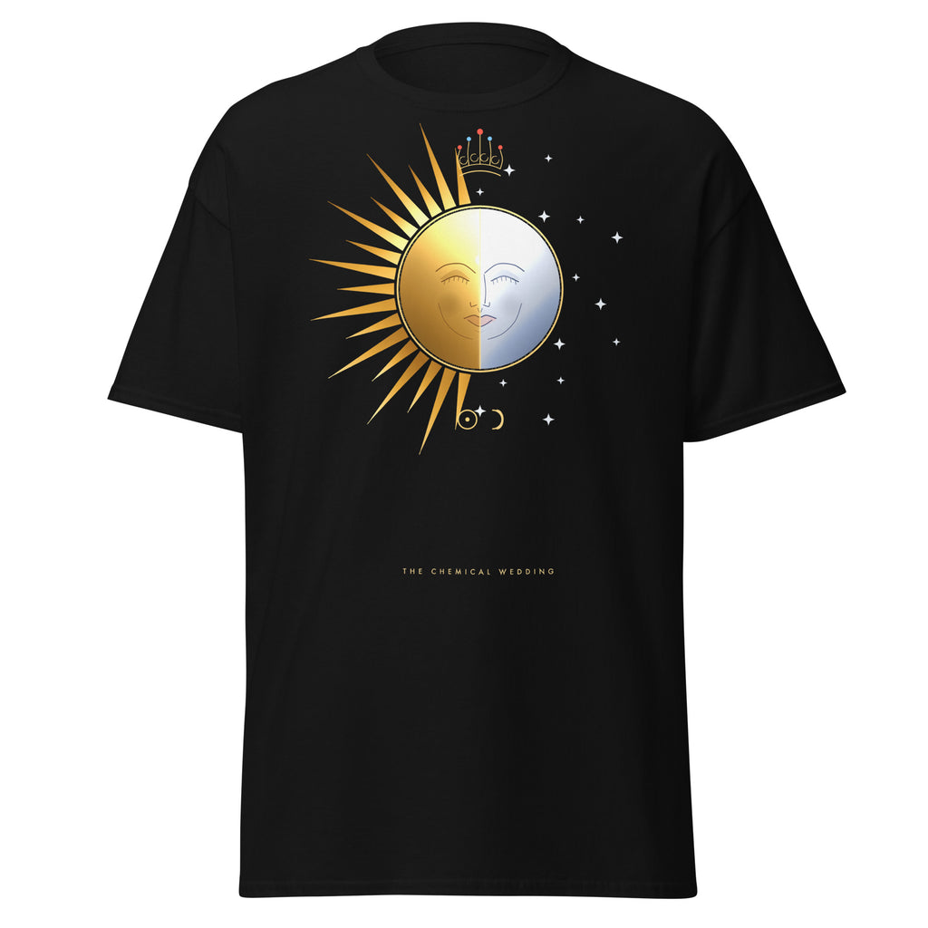The Chemical Wedding graphic tee in Black, original art by AuraCanvas